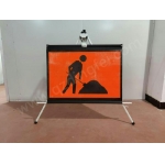 Roll Up Sign & Stand - Workers Ahead Construction Warning Roll Up Sign Stand